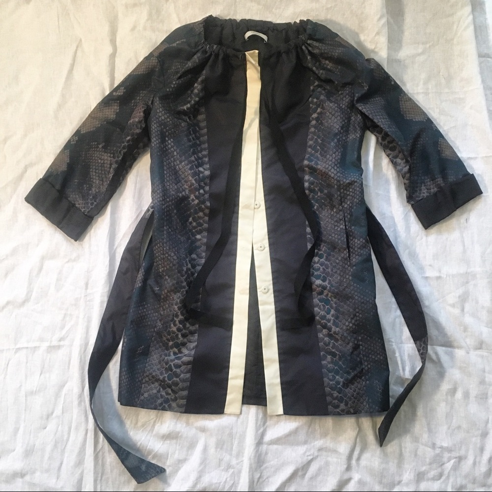 Prada Snake Print Silk Coat